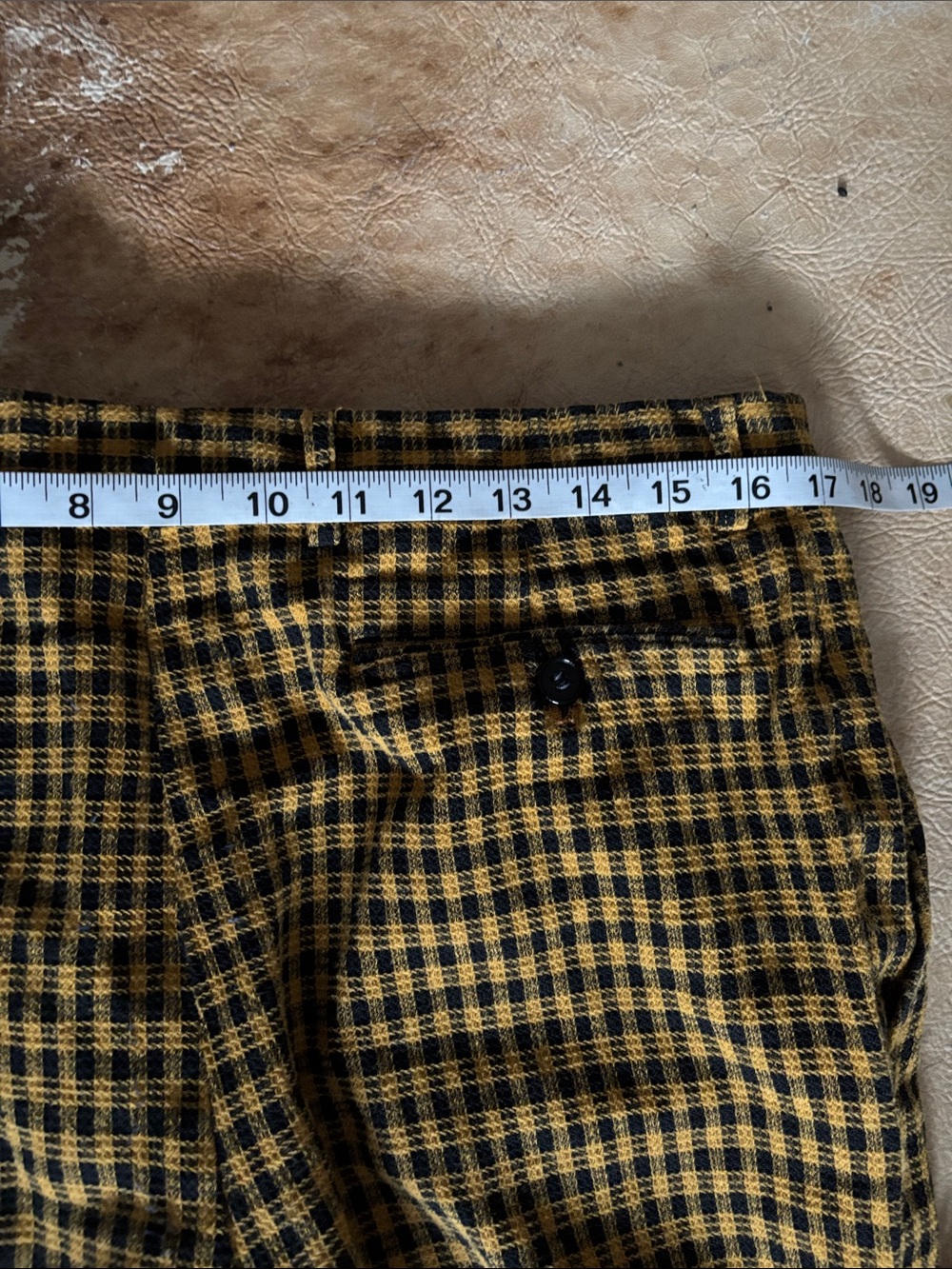 Vintage Yellow and Black Check Cotton Bottoms with flaws. - Picture 14 of 16